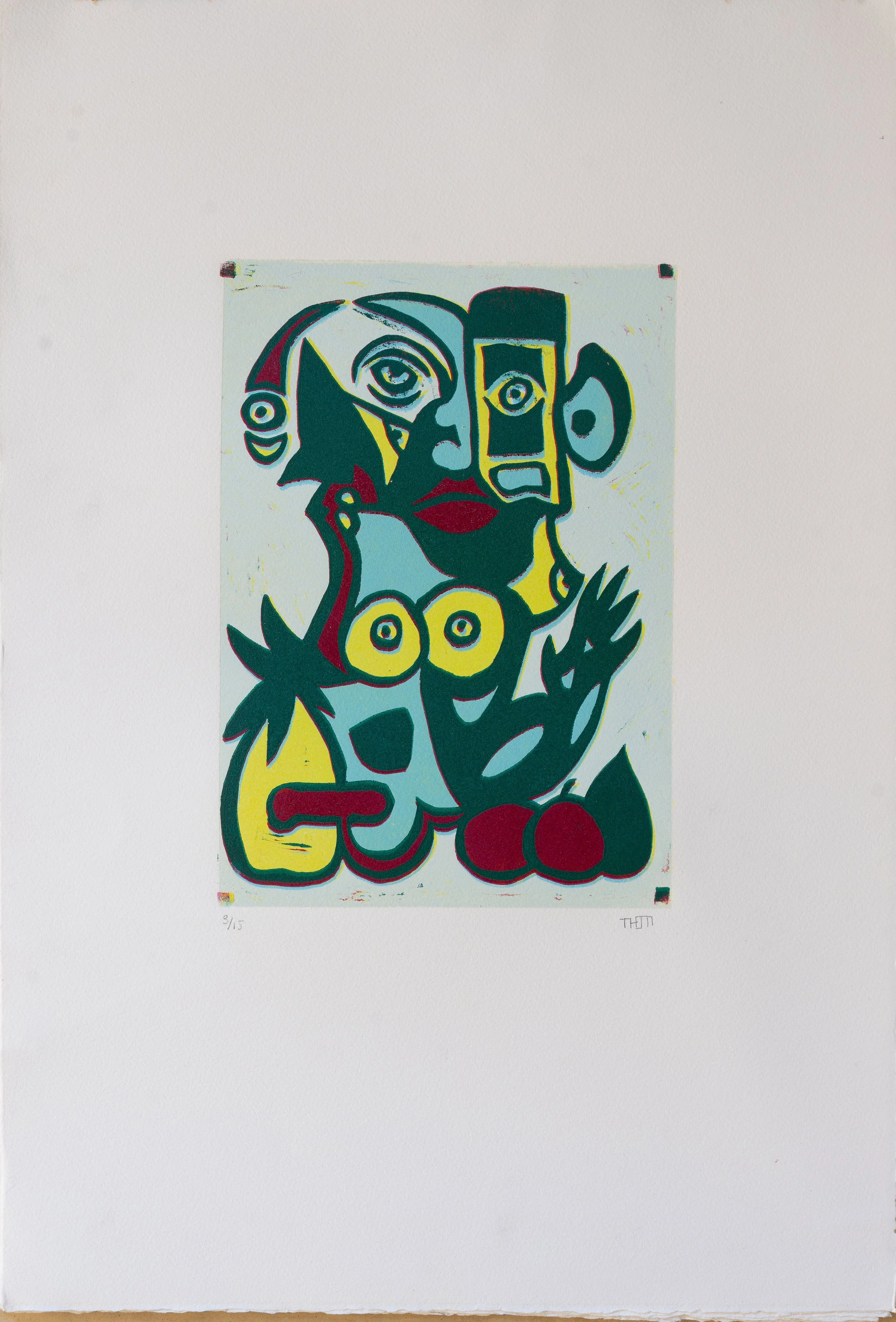 Abstract Linoleum Block Print 2