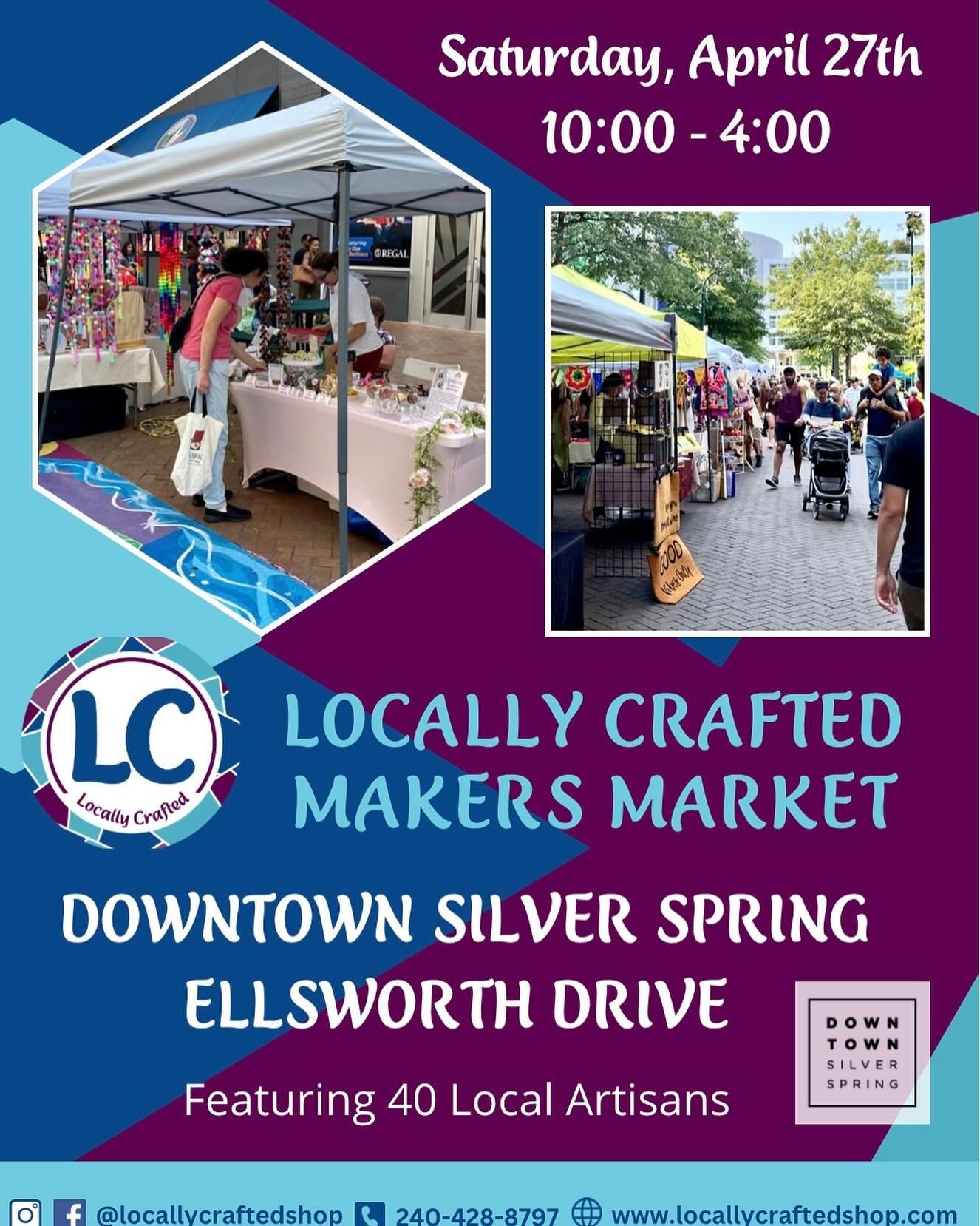 Looking forward to being back in downtown Silver Spring this Saturday.  @locallycraftedshop  is hosting this great craft show. Lots of cool artists!