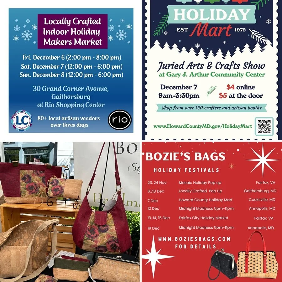 We’re finishing up 2024 with a great line up of festivals and lots of holiday cheer!  Starting Friday afternoon we’ll be in Gaithersburg  at the @locallycraftedshop holiday market Friday, Saturday and Sunday.  On Saturday I’ll also