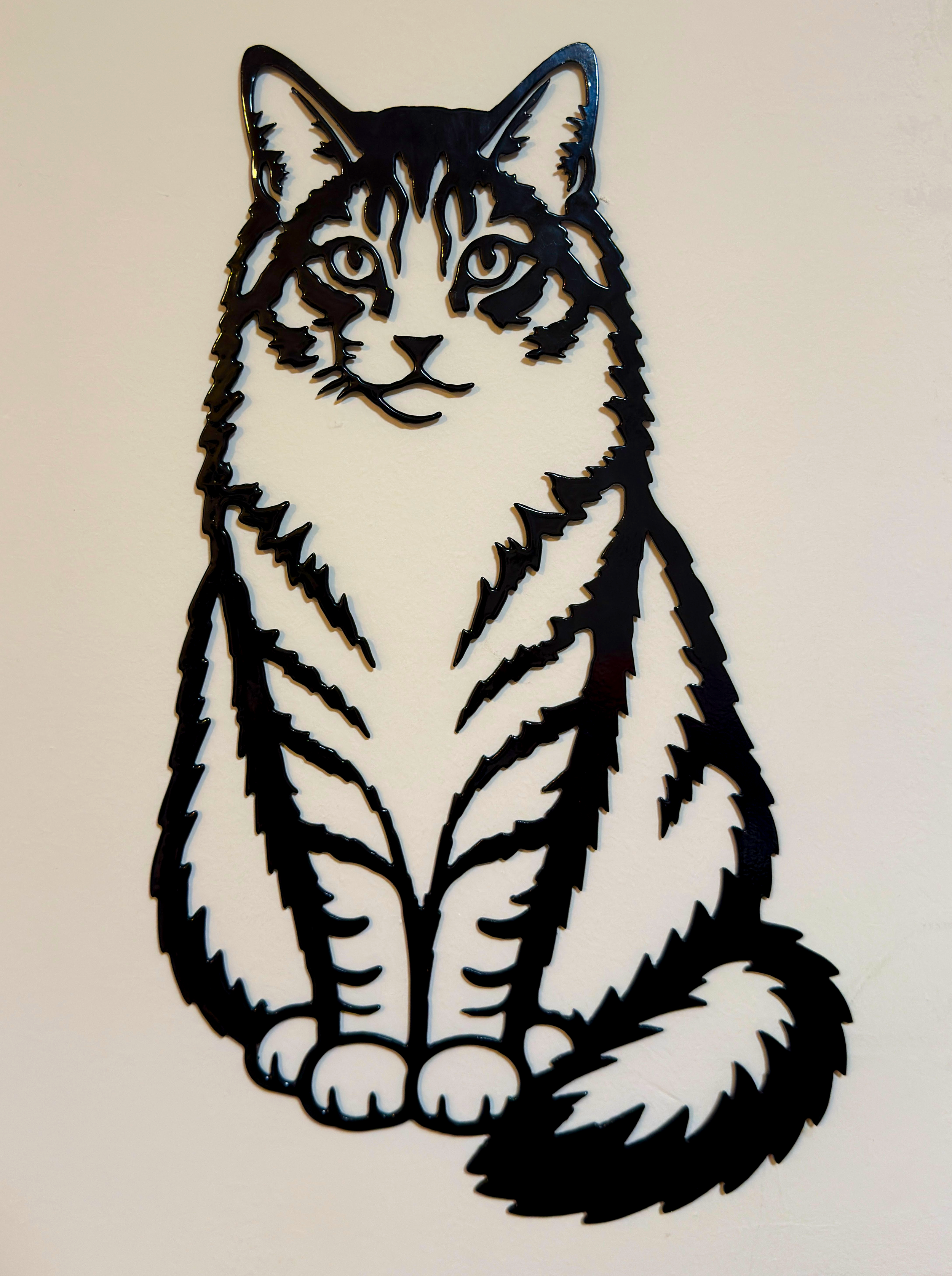 Metal cat sign
