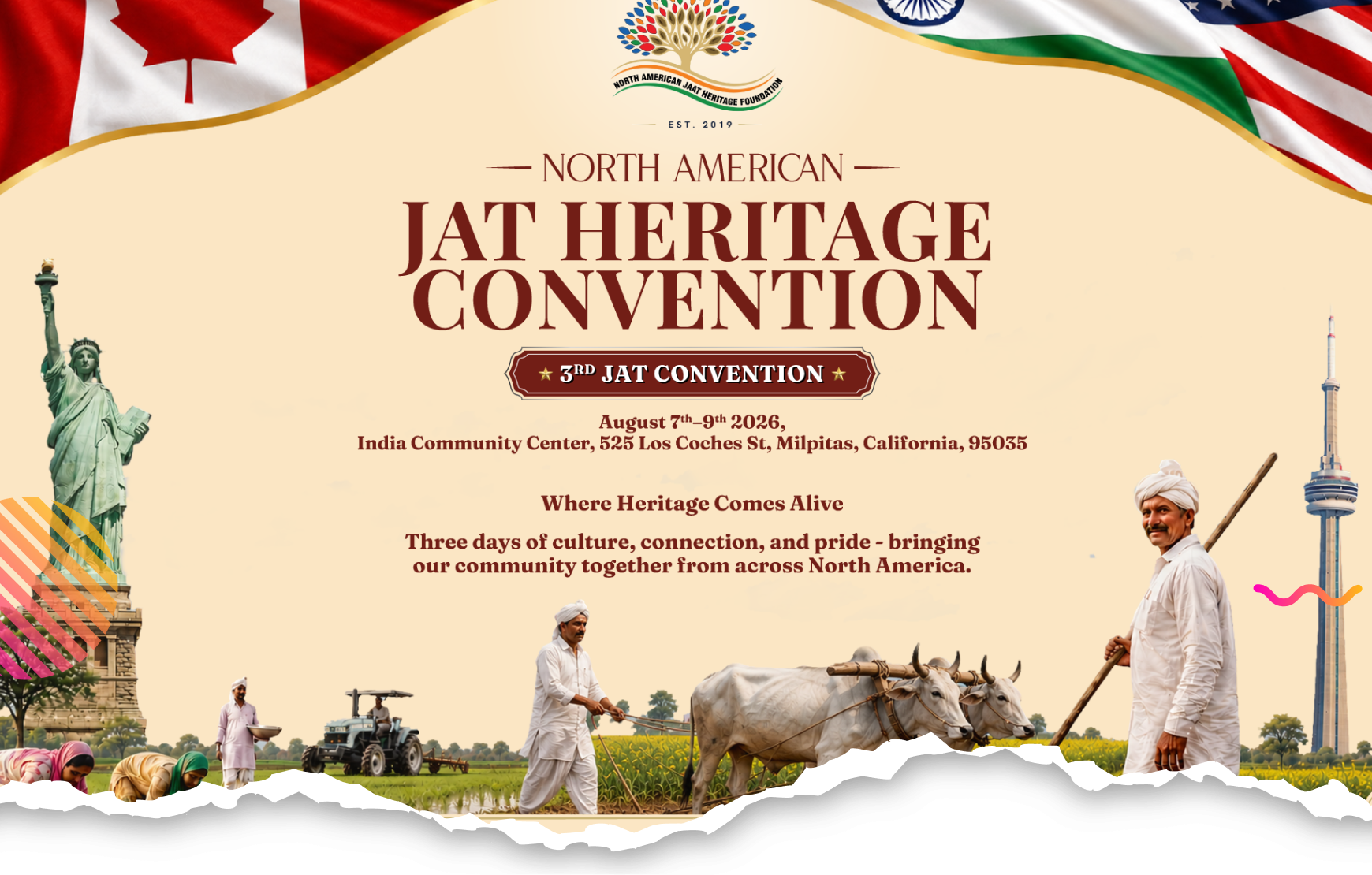 North American Jat Heritage Foundation — 3rd Convention, August 7–9 2026
