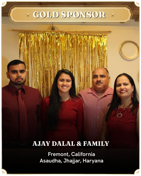 Gold Sponsor - Ajay Dalal & Family