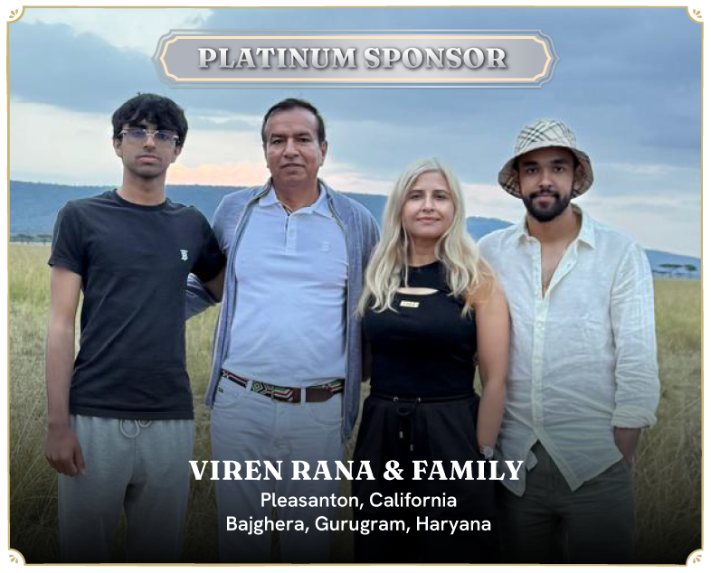 Platinum Sponsor - Viren Rana & Family