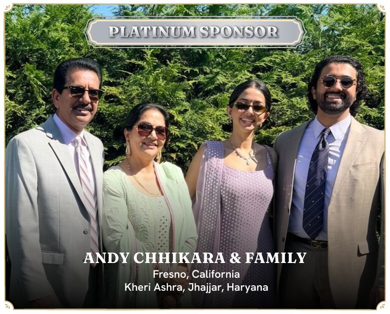 Platinum Sponsor - Andy Chhikara & Family