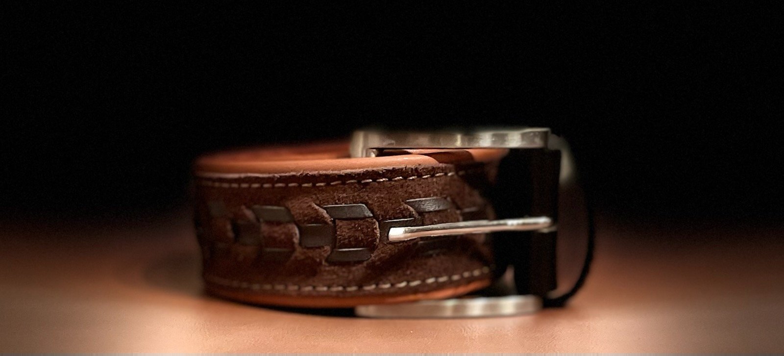 leather by val - Man's Braided Belt brown.jpeg