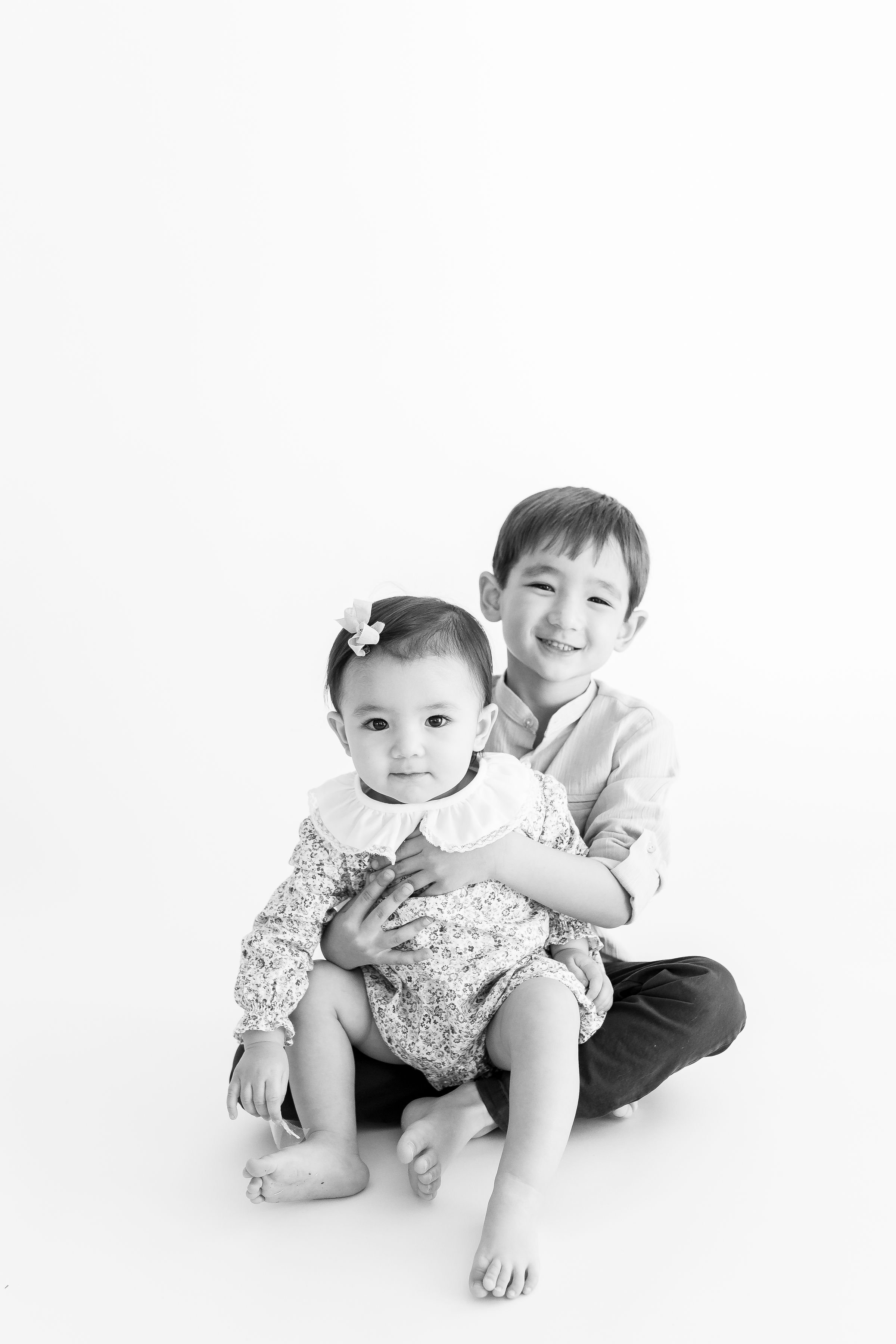 Sibling personality portraits in Tulsa, OK in classic, heirloom style.
