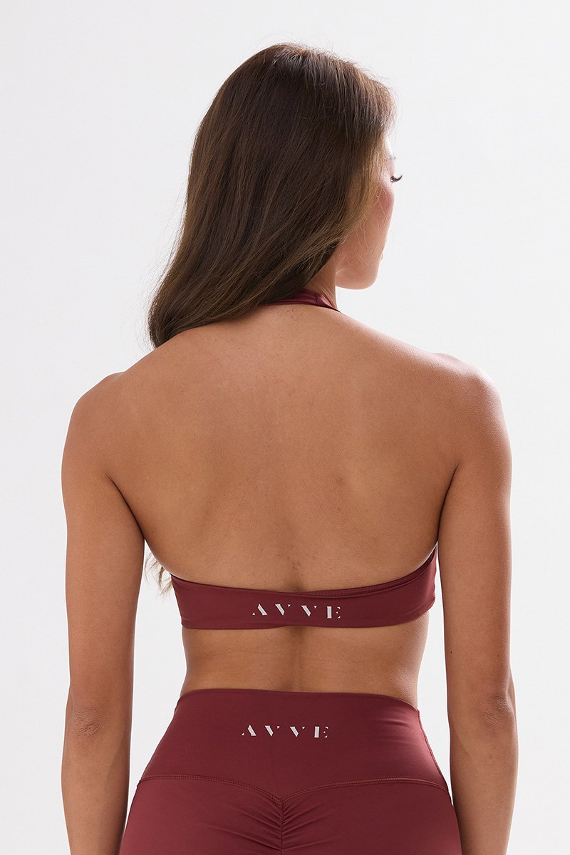 AVVE Twisted Halter Bra Burgundy 8.jpg
