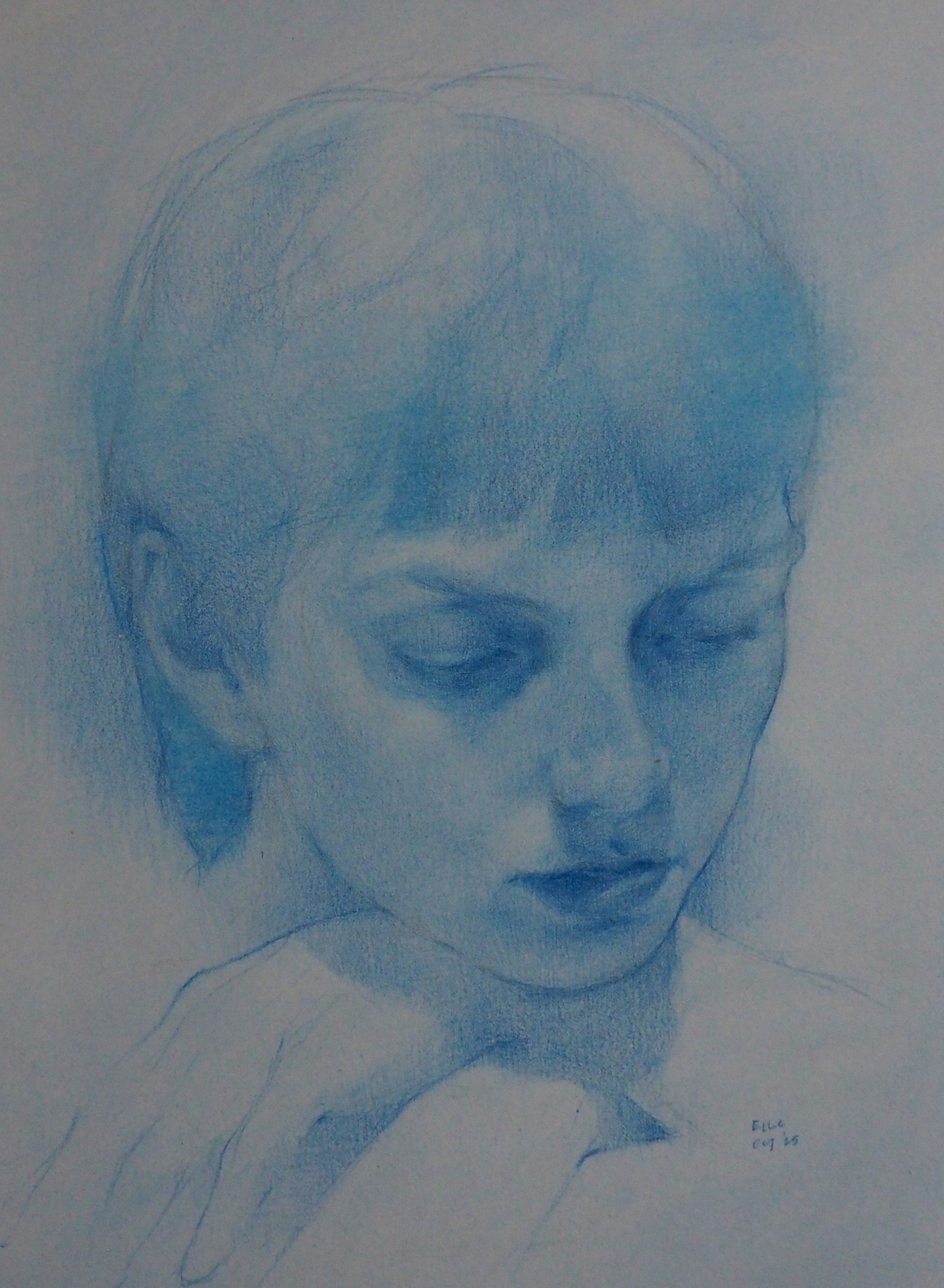 Elle from life | Pencil on prepared paper | 2025