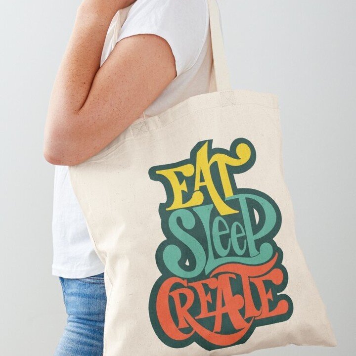 Get the Eat Sleep Create print on these and other surfaces at my Red Bubble shop. https://tinyurl.com/biggirlshop
