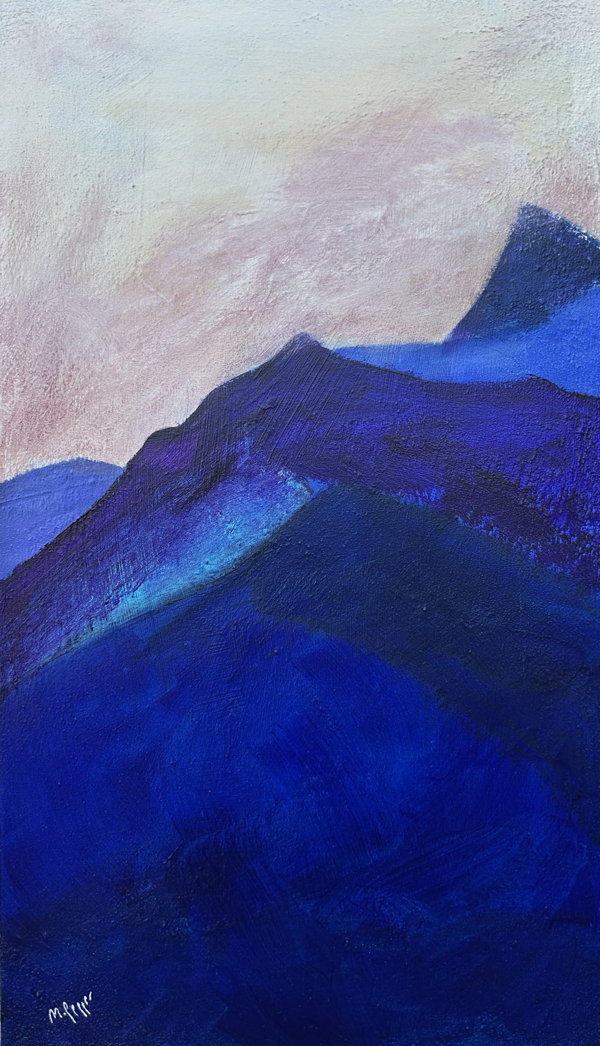 Blå berg. 48x28 cm. Akryl på duk. Pris: 1500 SEK.