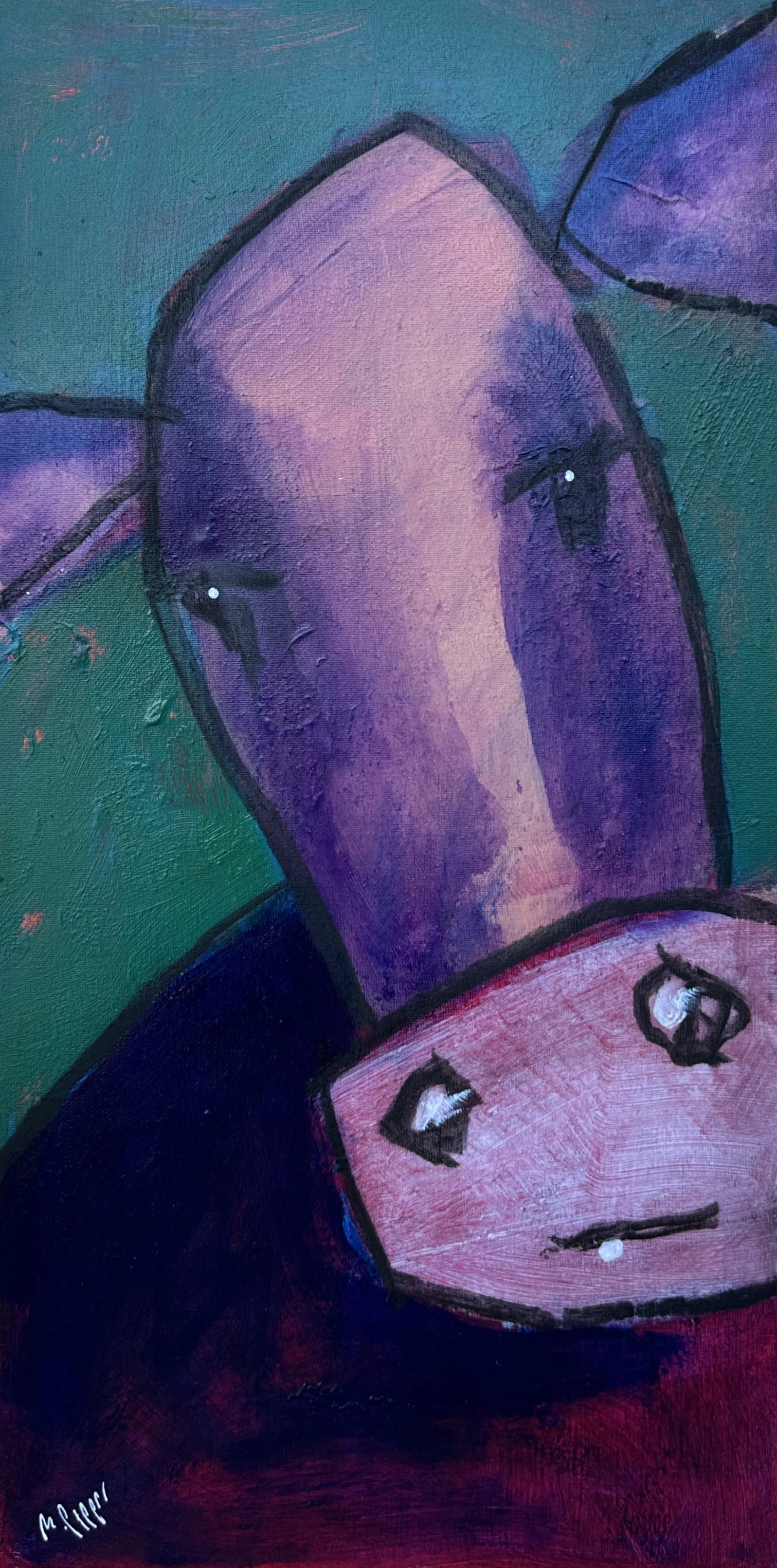 Ko mot grönt. 49x26 cm. 1900 SEK.