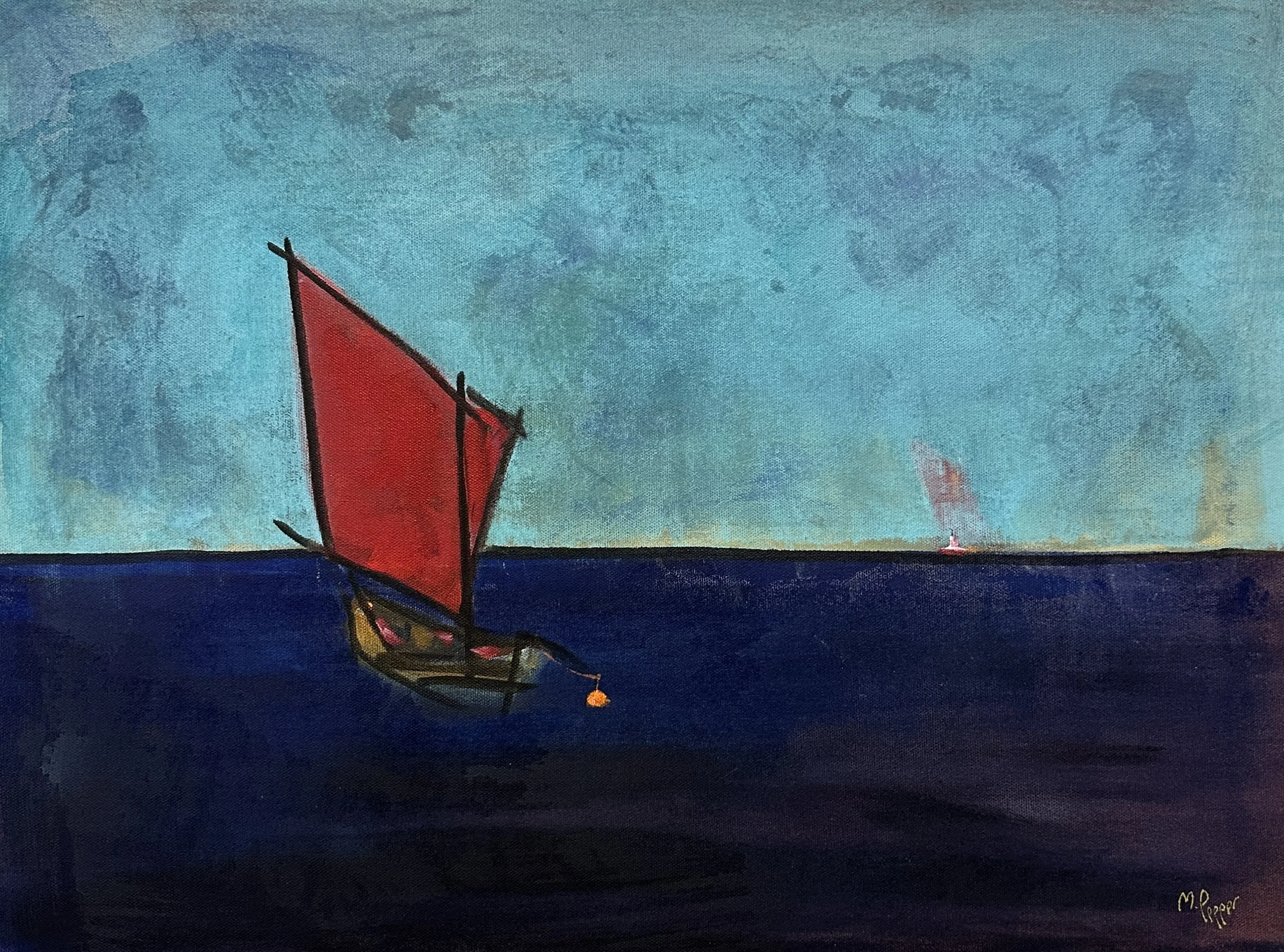 Vid bojen. 45x61 cm. Akryl på duk. Pris: 2600 SEK.