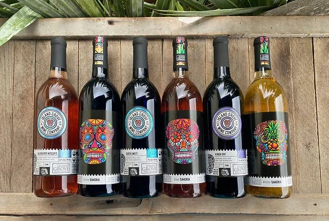 Island Grove Wine Company — handcrafted Florida fruit wines in dry, sweet, and sangria styles. Featuring bold fruit flavors and easy-drinking options perfect for retail, restaurants, bars, and beachside menus across the Florida Panhandle. Ask your Vi