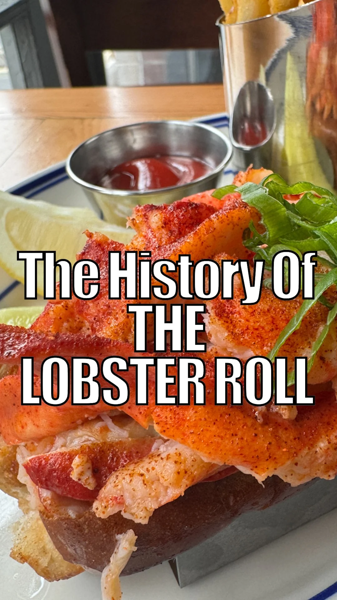 An image of a lobster roll. This photo is a link to a webpage that will tell you the history of the lobster roll