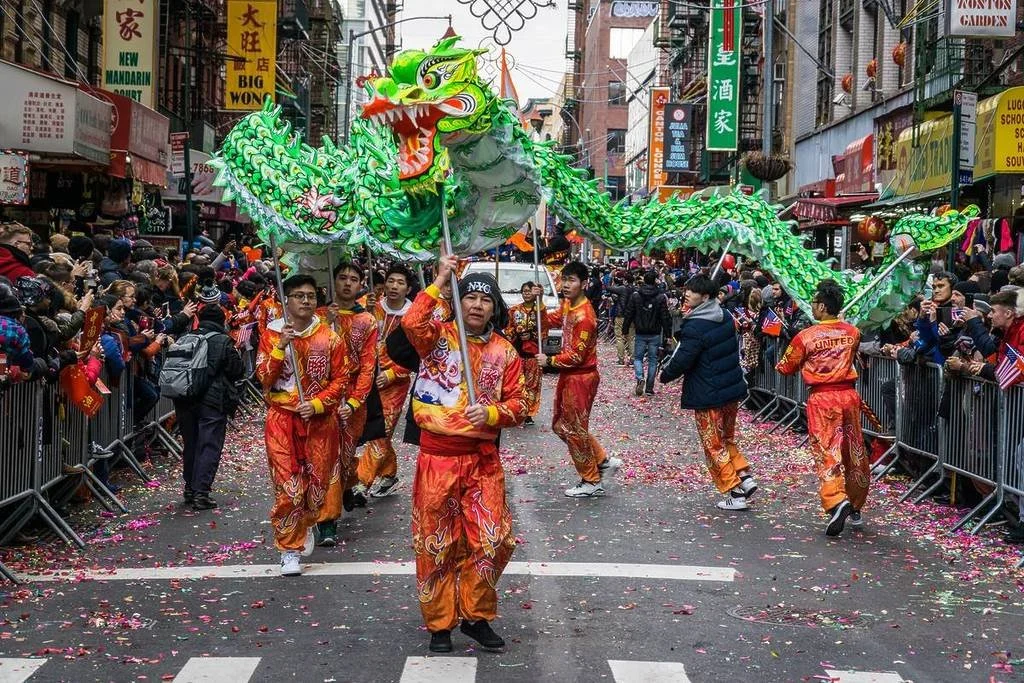 An image of a dragon at the Lunar New Year Parade NYC 2025