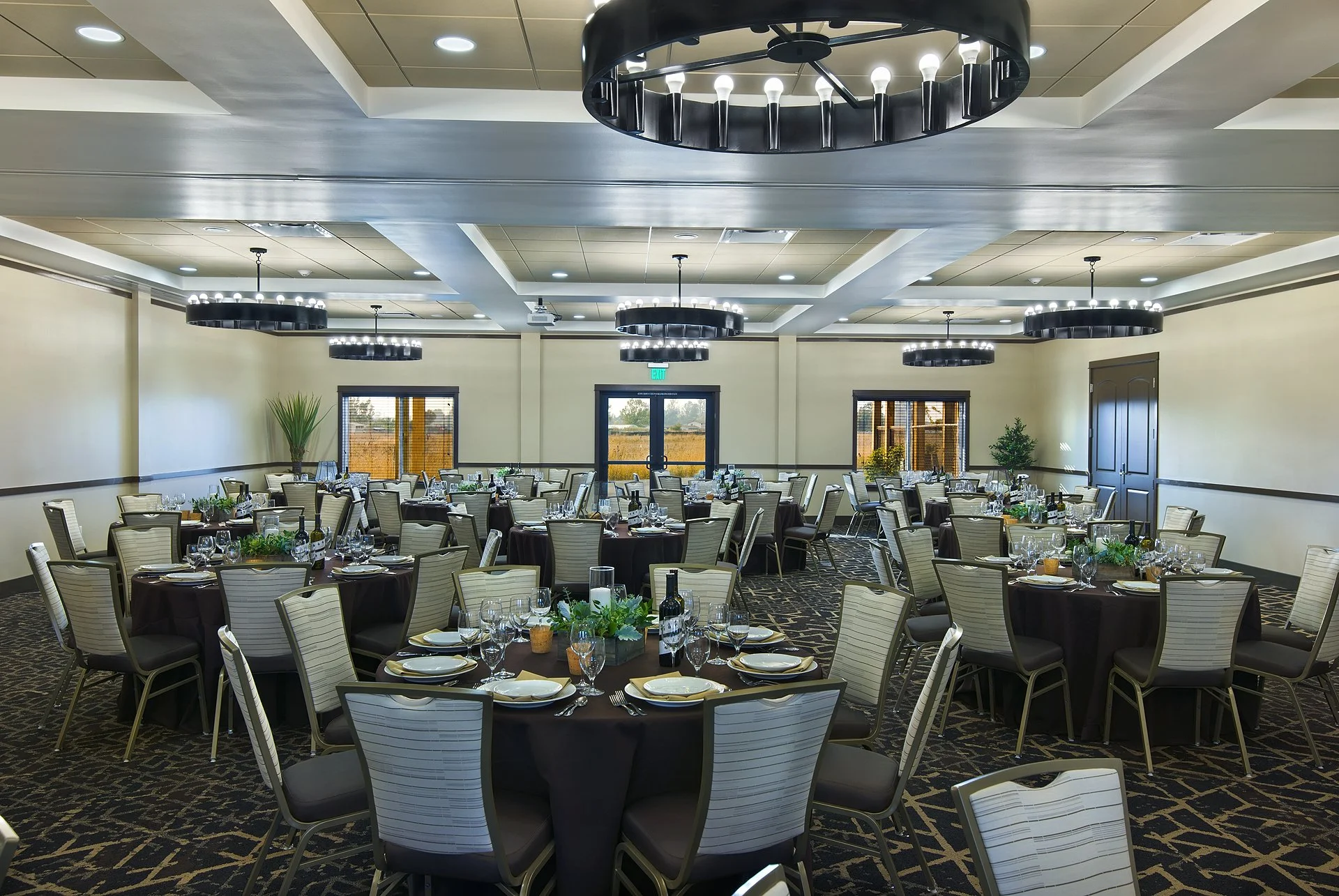 Ballroom of Oxford Suites Sonoma County.