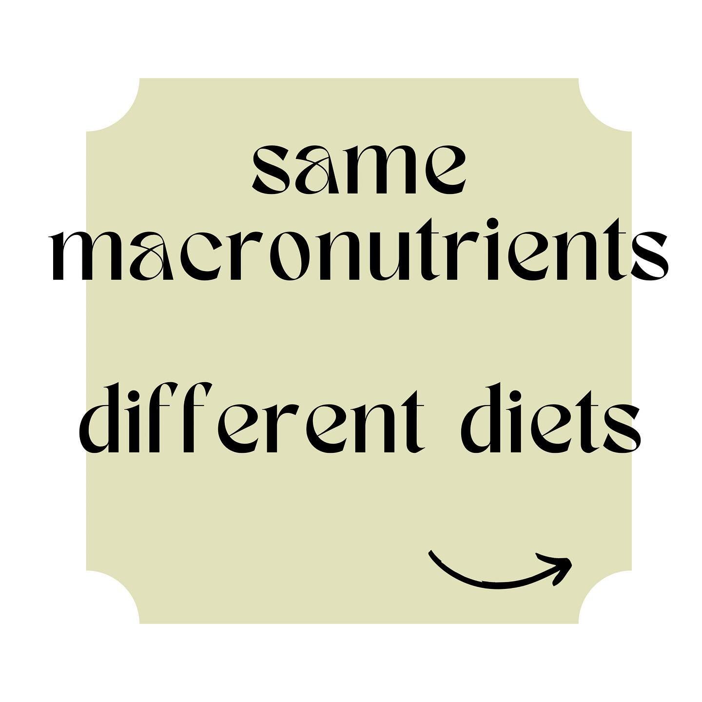 Just looking at the macronutrient profile of a diet(the % of proteins, fats, and carbohydrates) does not tell us what types of macronutrient molecules are in it, nor does it tell us about the quality of that diet.

Even though both of these diets hav