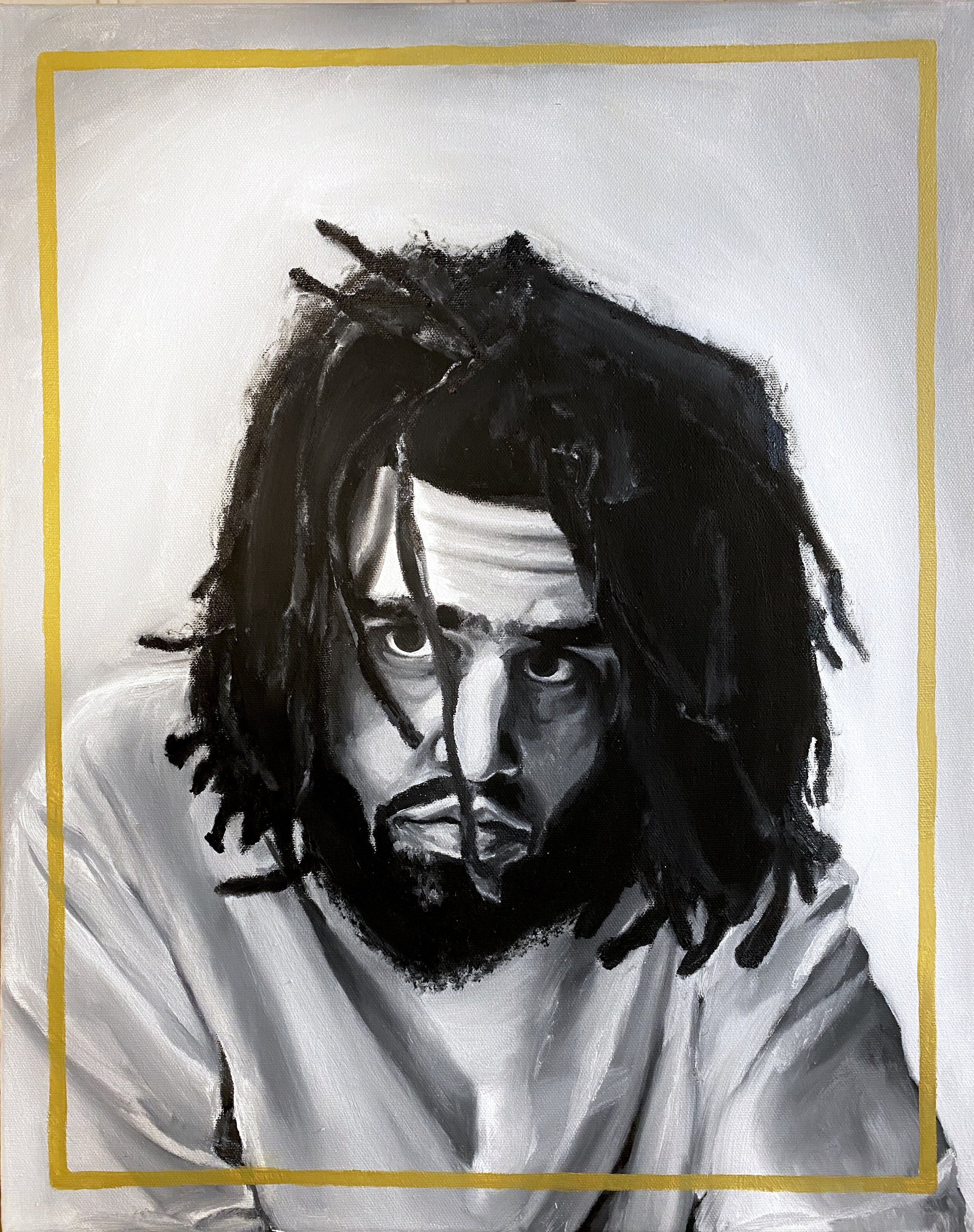 J. Cole commission, oil on canvas, 2020.