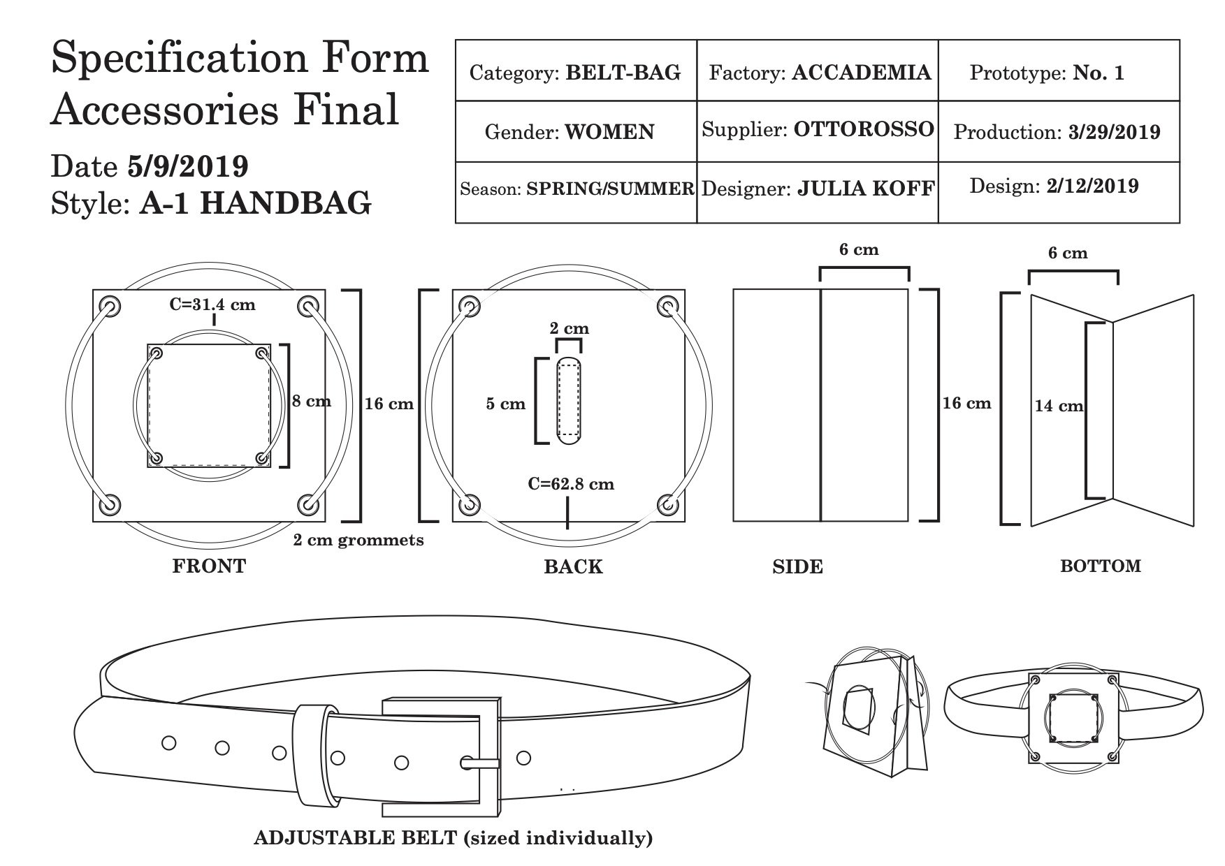 Accessory Design technical slides, 2019.