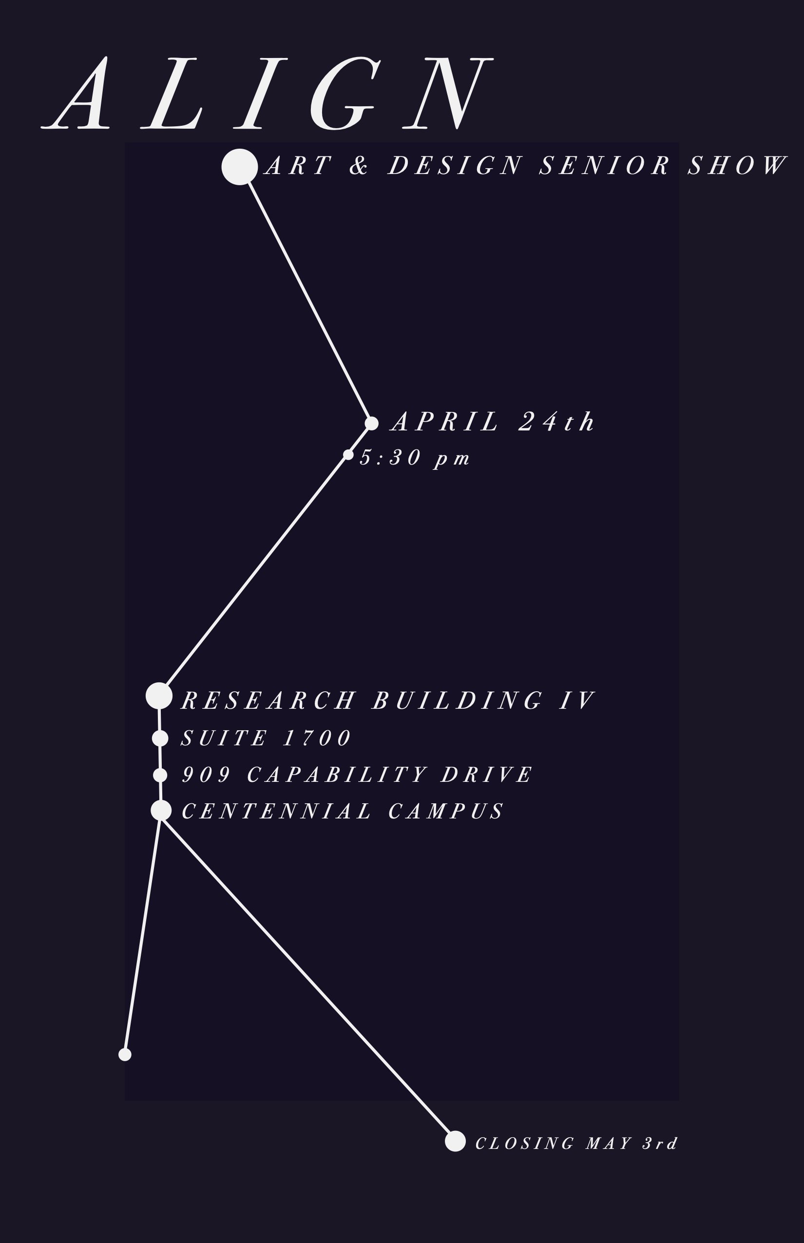 Senior show poster design, NCSU 2020.