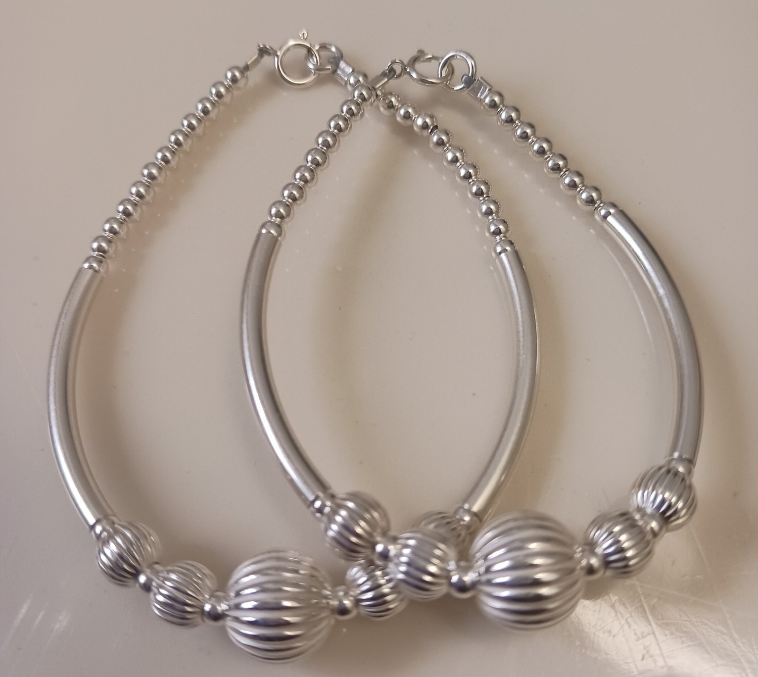Sterling Silver Bangle Set — Takia's Handmade Beaded Jewelry