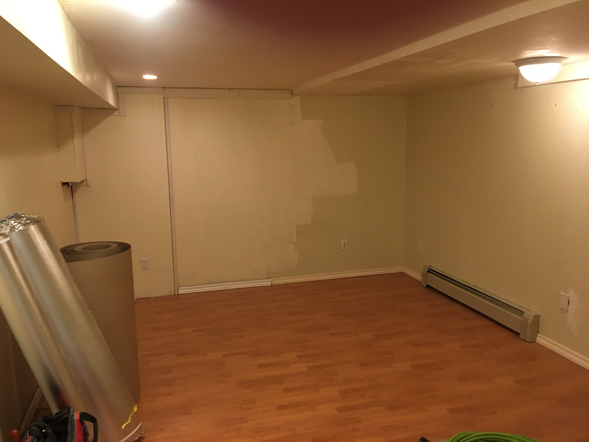 Bedroom before...note no windows, lack of light