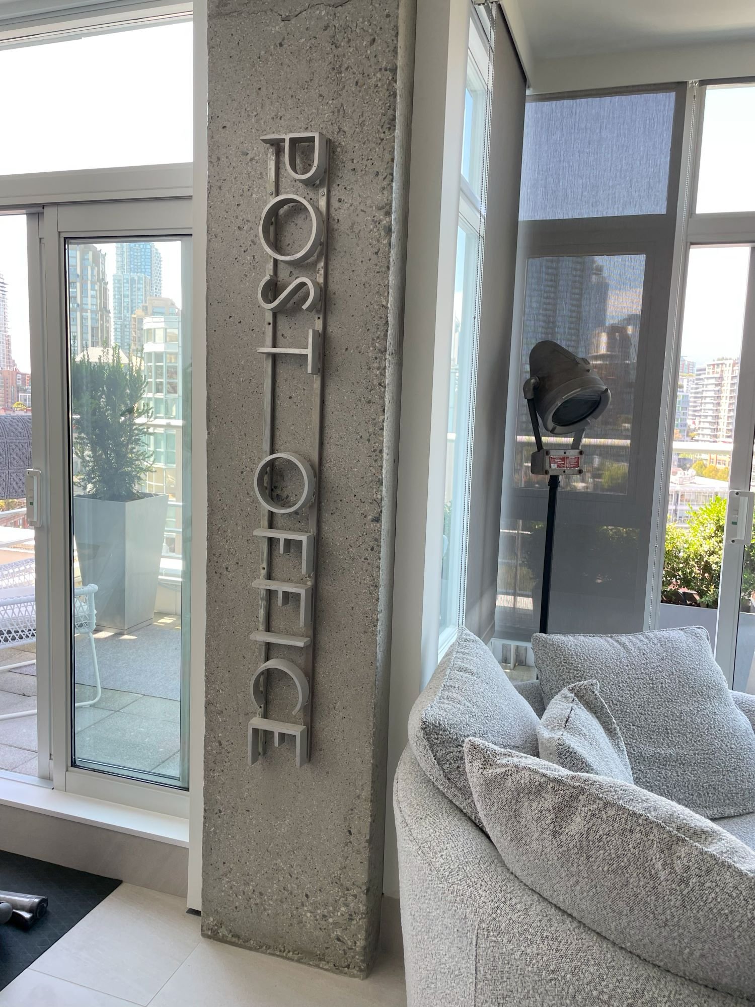 More concrete that was exposed to compliment the design of this space