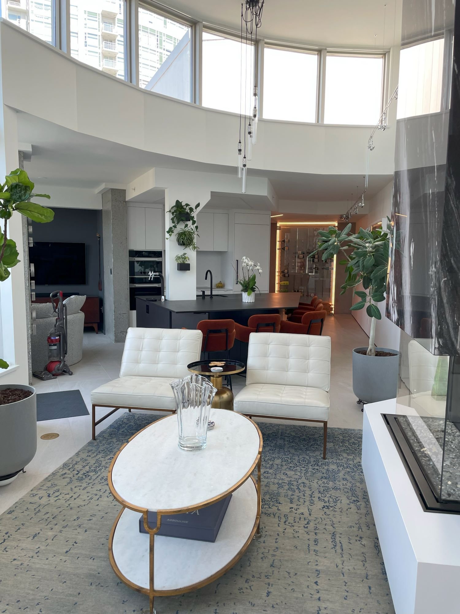 A view from the living room that captures the full size of this room