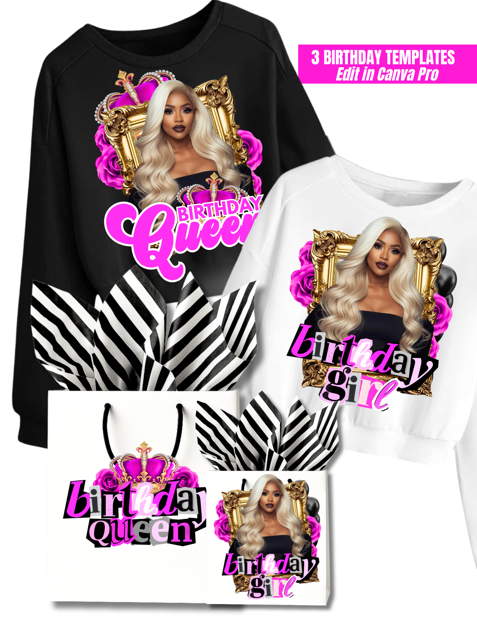 Birthday Bundle Editable in Canva