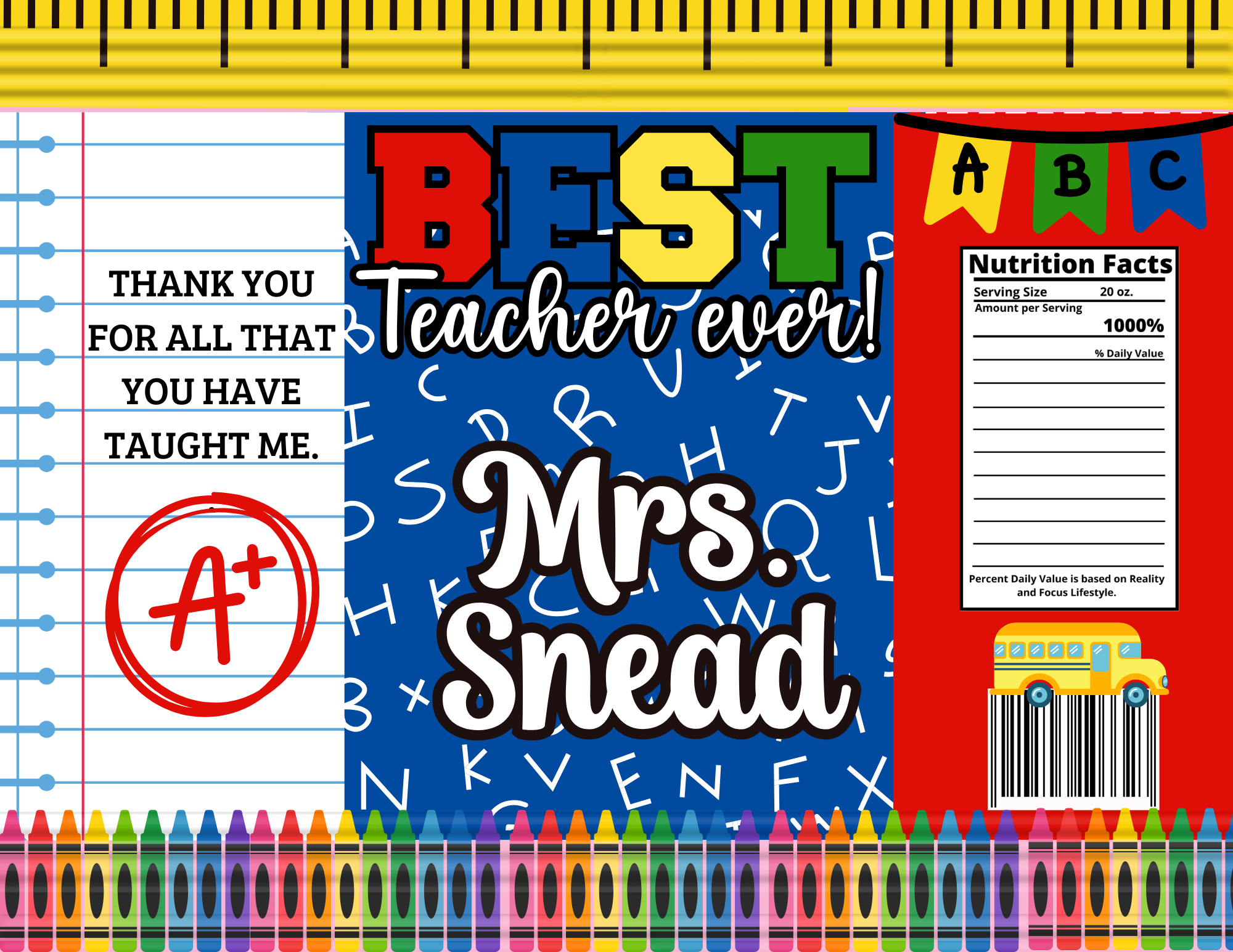 Teacher Chip Bag Canva Template