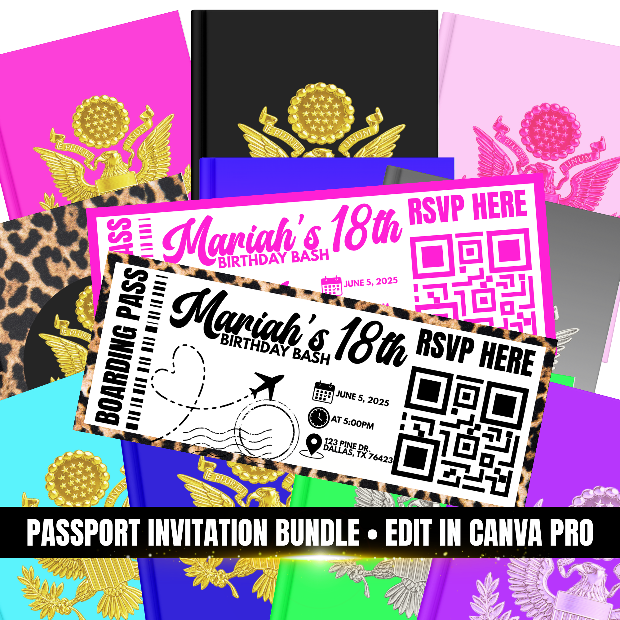 Passport-Style Invitation Templates