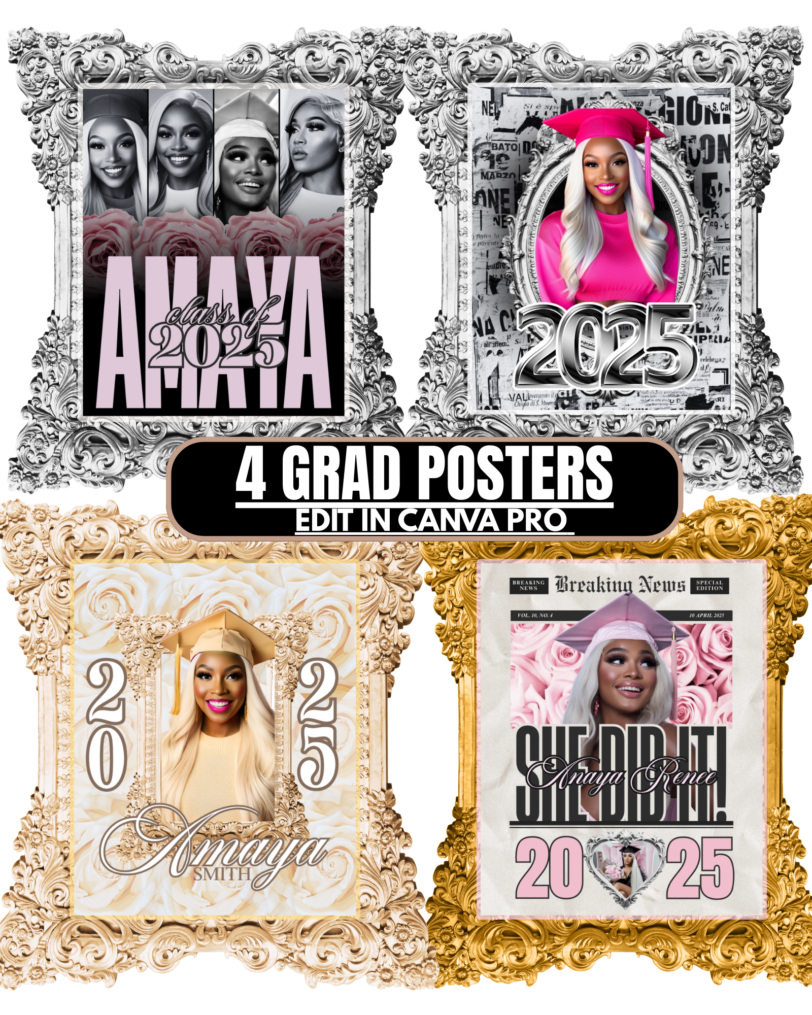 Graduation Poster canva Templates