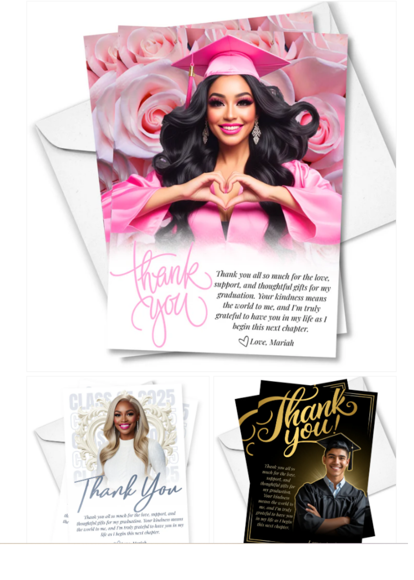 grad thank you card canva template