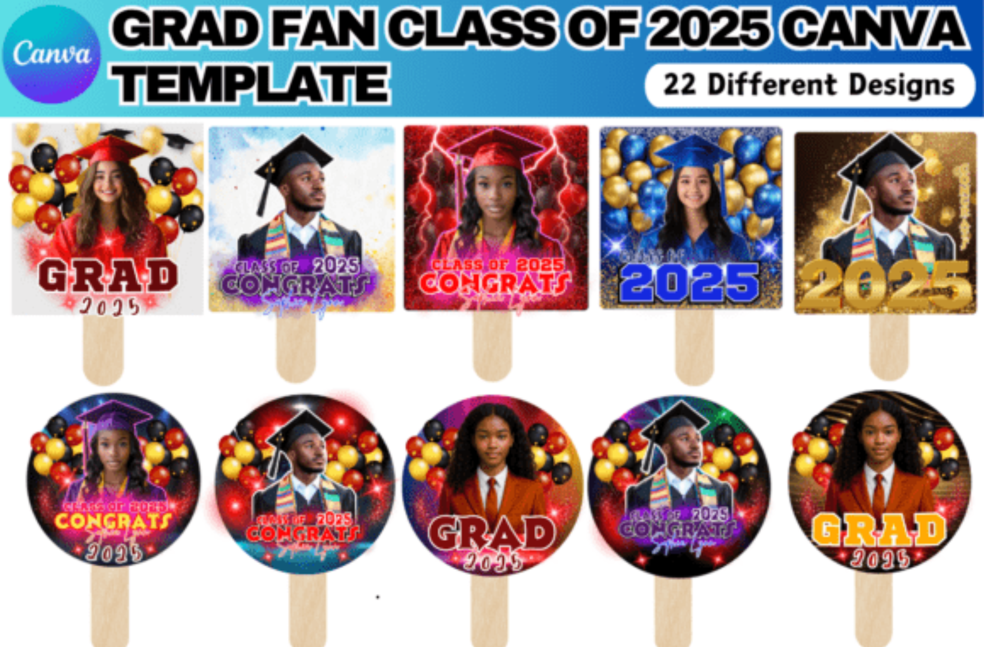 Grad Fan Template –Canva Template