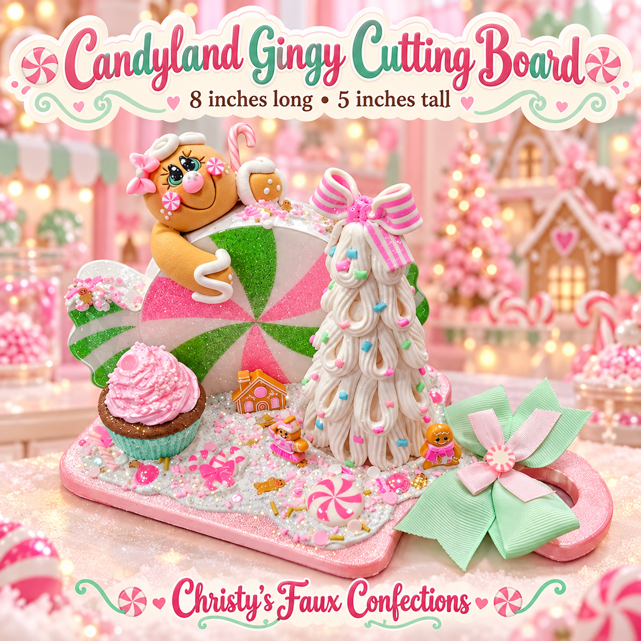 🩷💚Candyland Gingerbread Cutting Board💚🩷