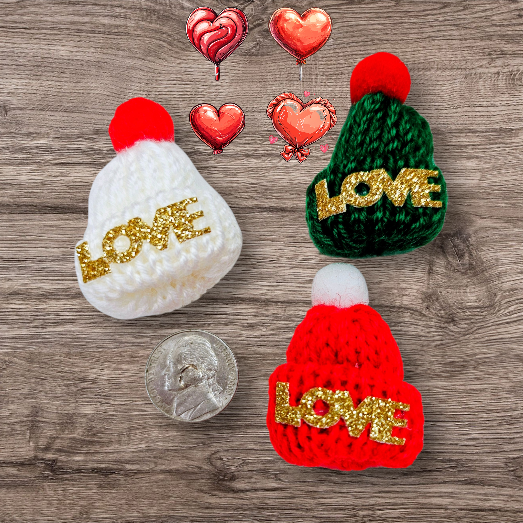 💝LOVE Knit Valentines Hats💝