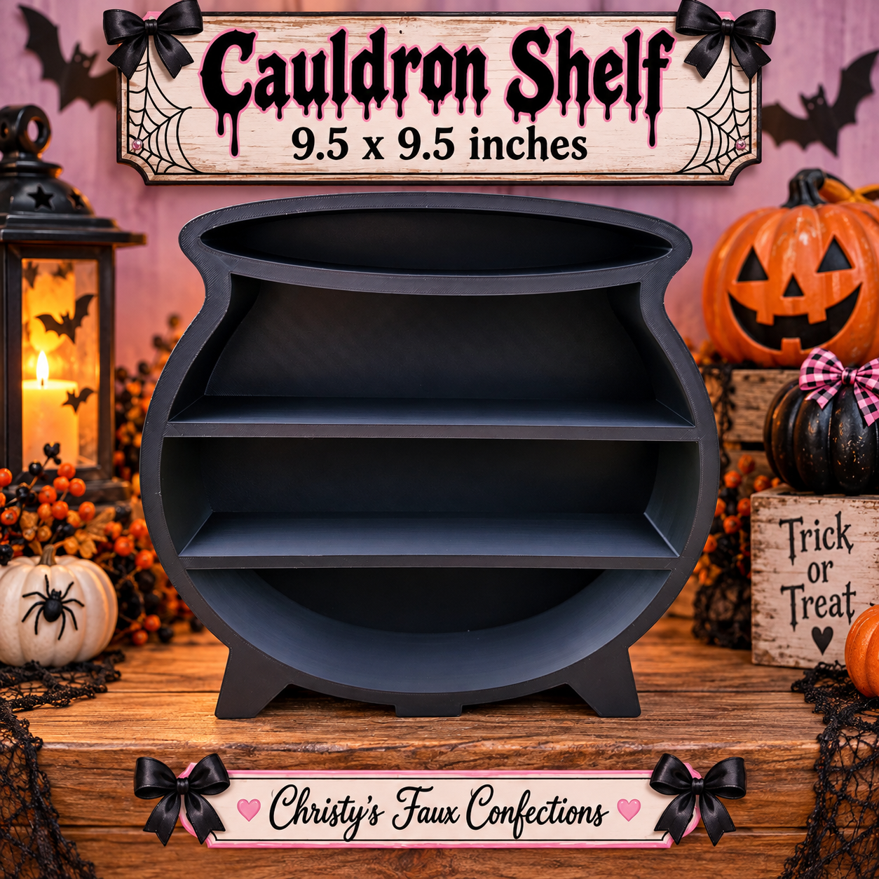 🧙‍♀️🖤3D Printed Cauldron Shelf 🖤🧙‍♀️