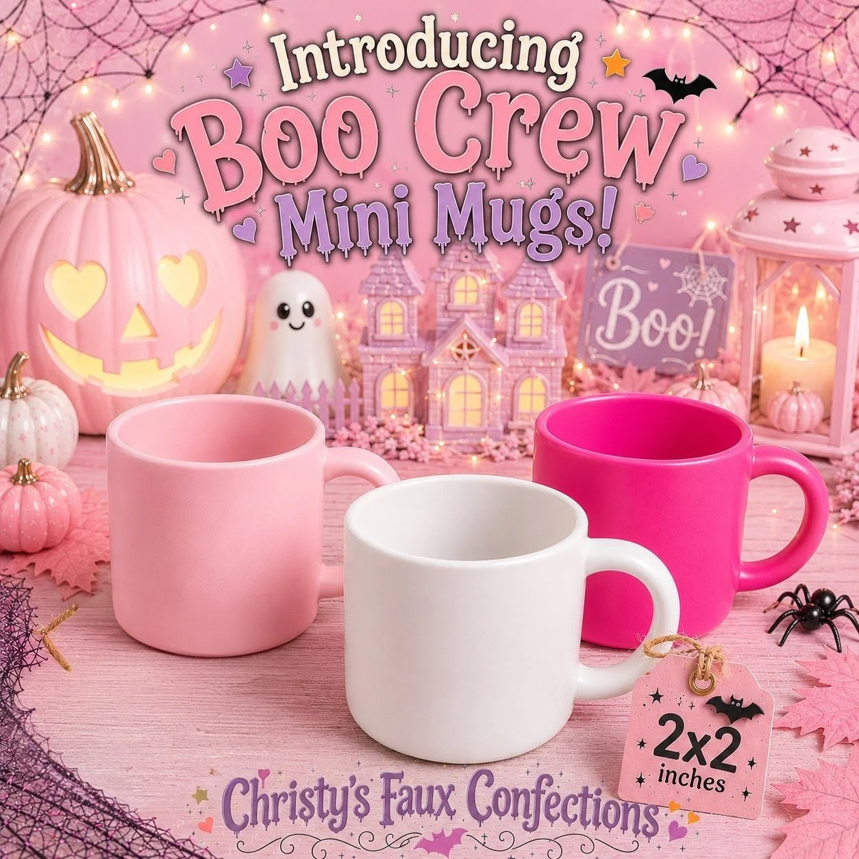 🩷🤍Pinkoween Mini Mug Trio🤍🩷