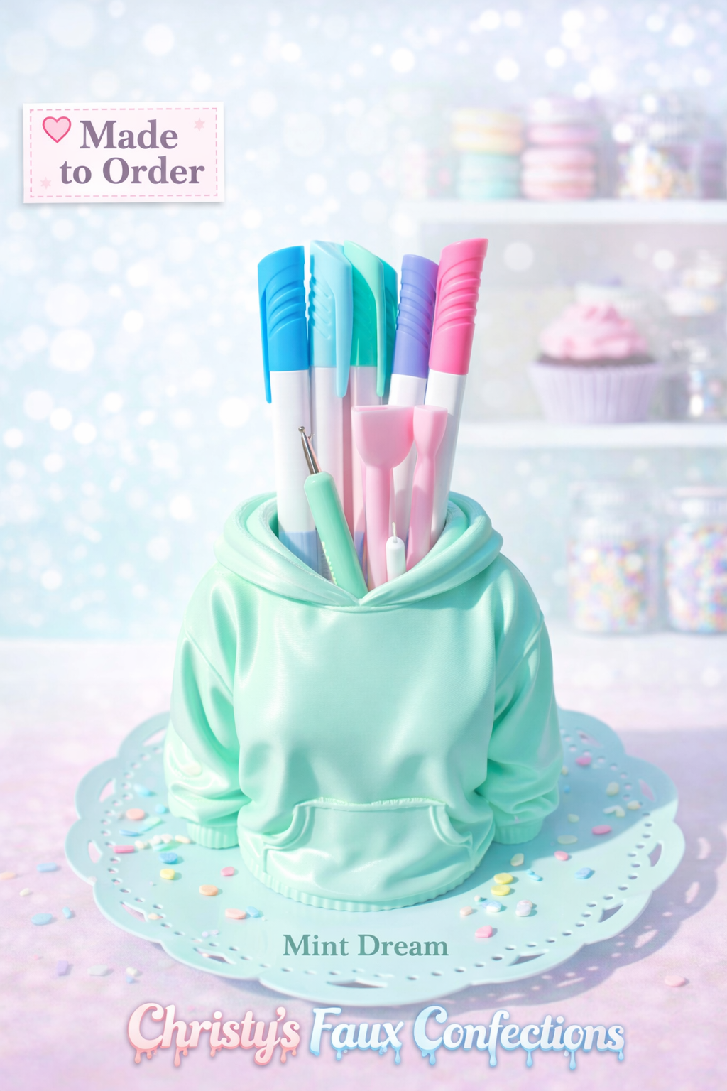 💚💚Girly 3D Printed Mint Dream Hoodie Tool Holder💚💚