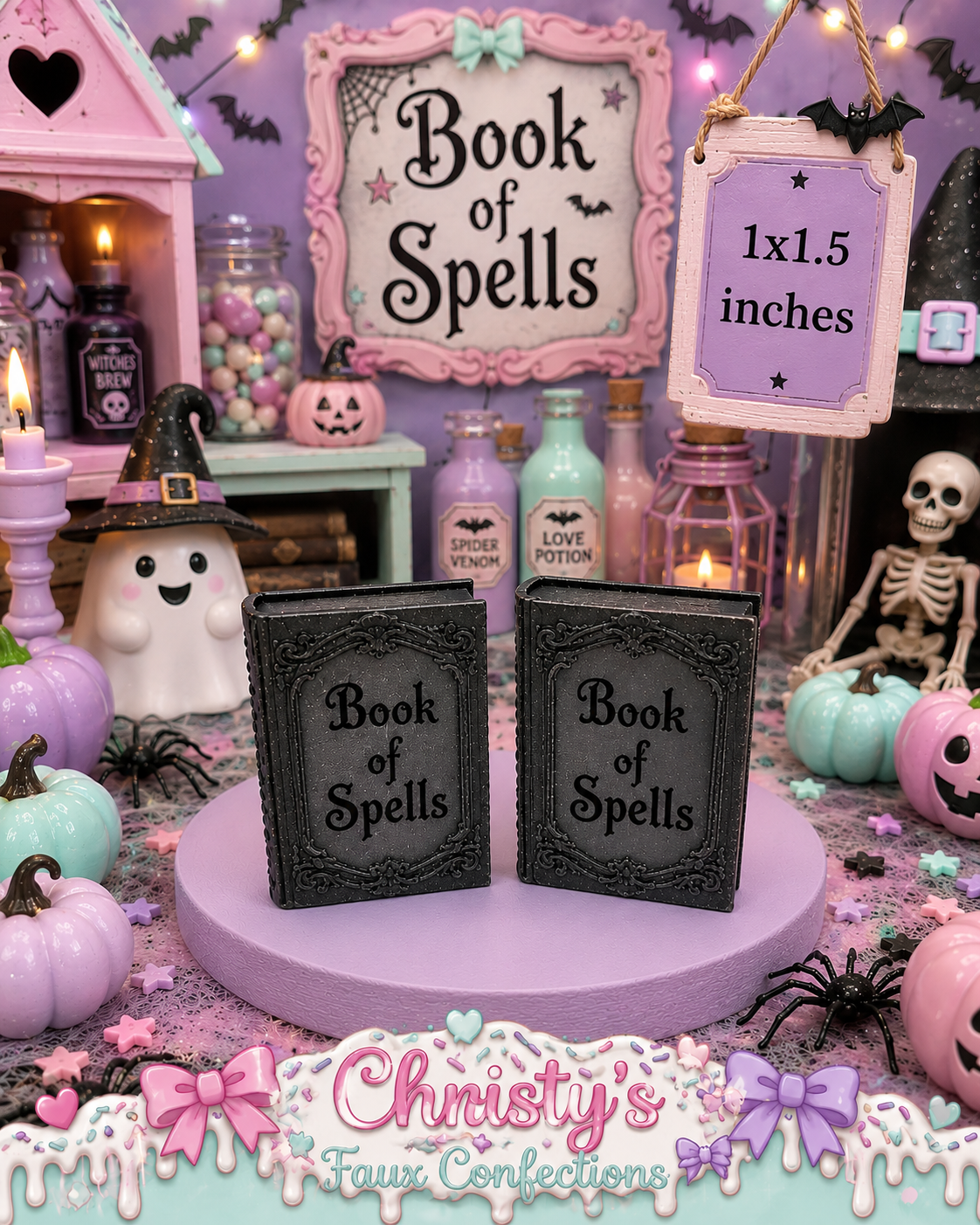 🎃📙Mini 3D Printed Book of Spells 2 pc Set📙🎃