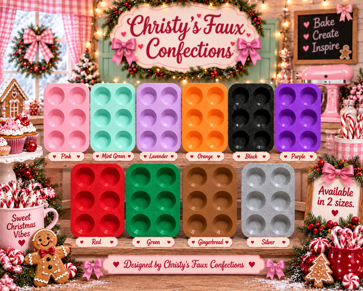 **2 Sizes**🧁🌈Colorful 3D Printed Muffin Pans for Crafts🌈🧁