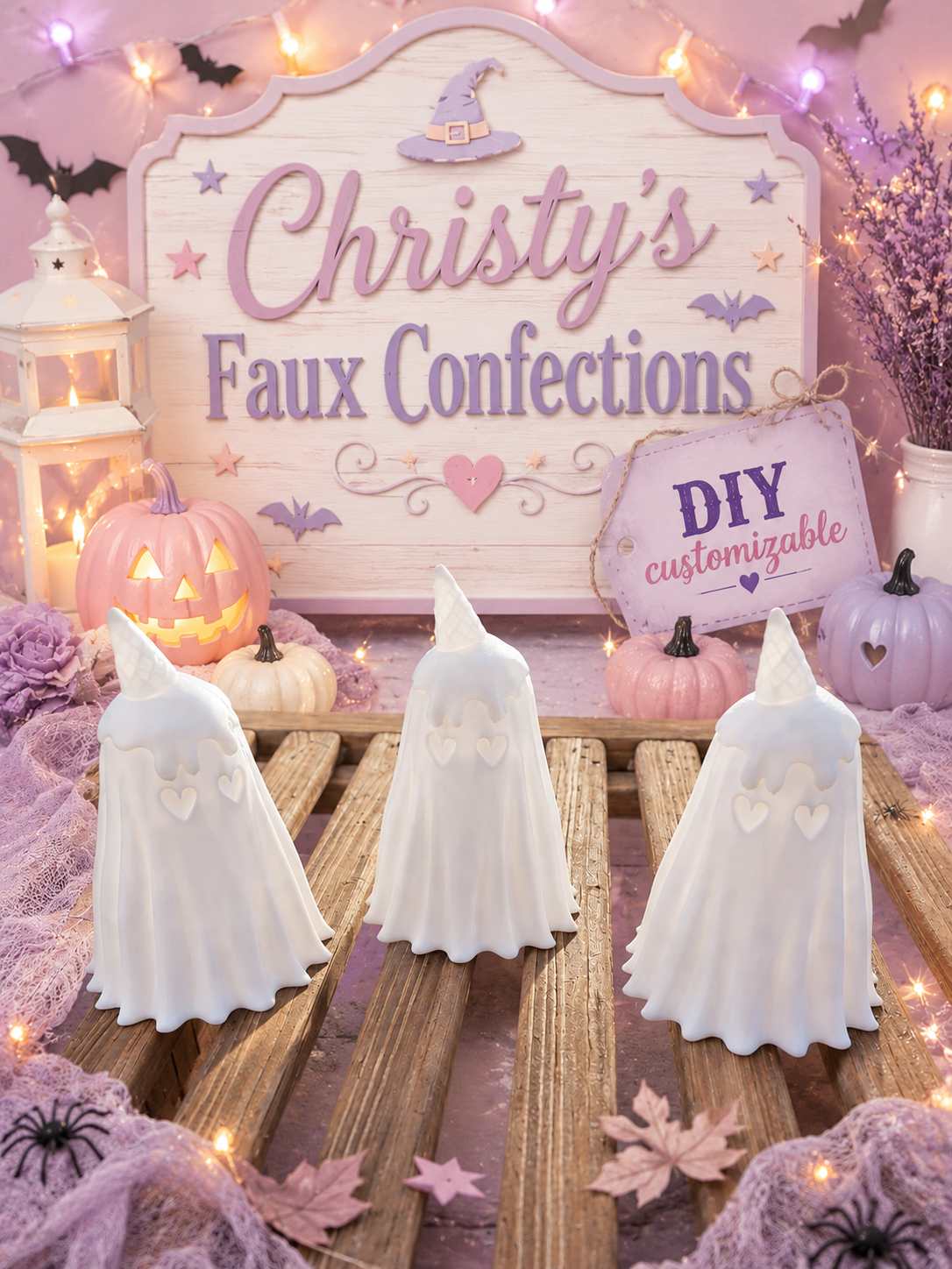 👻3 DIY Customizable 3D printed White Ghosts👻