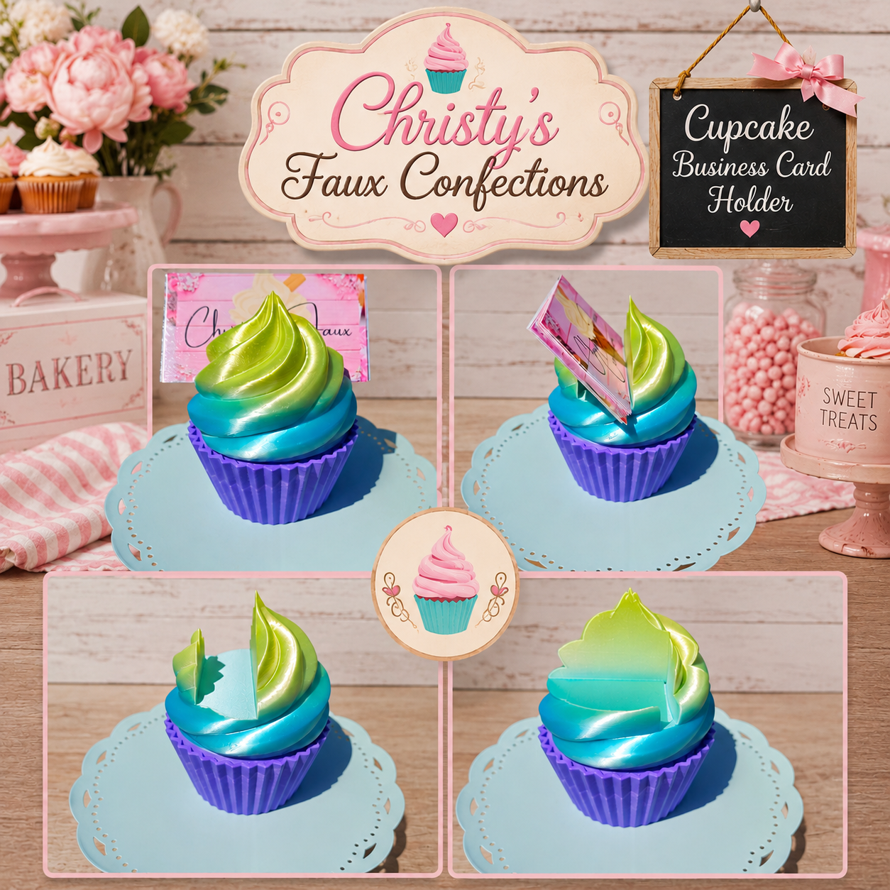 🧁💜Cupcake Business Card Holder💜🧁