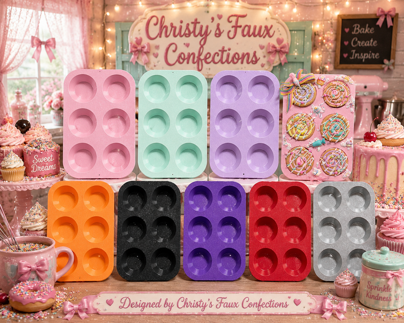 🧁🌈Colorful 3D Printed Muffin Pans for Crafts🌈🧁