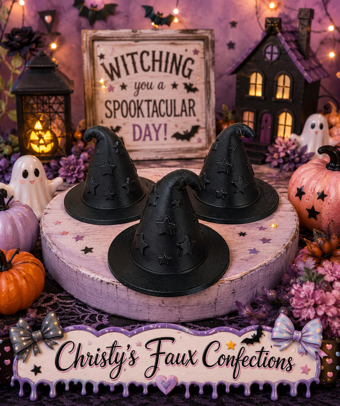 🪄🧙‍♀️Mini 3D Printed Witch Hats – Set of 3🧙‍♀️🪄