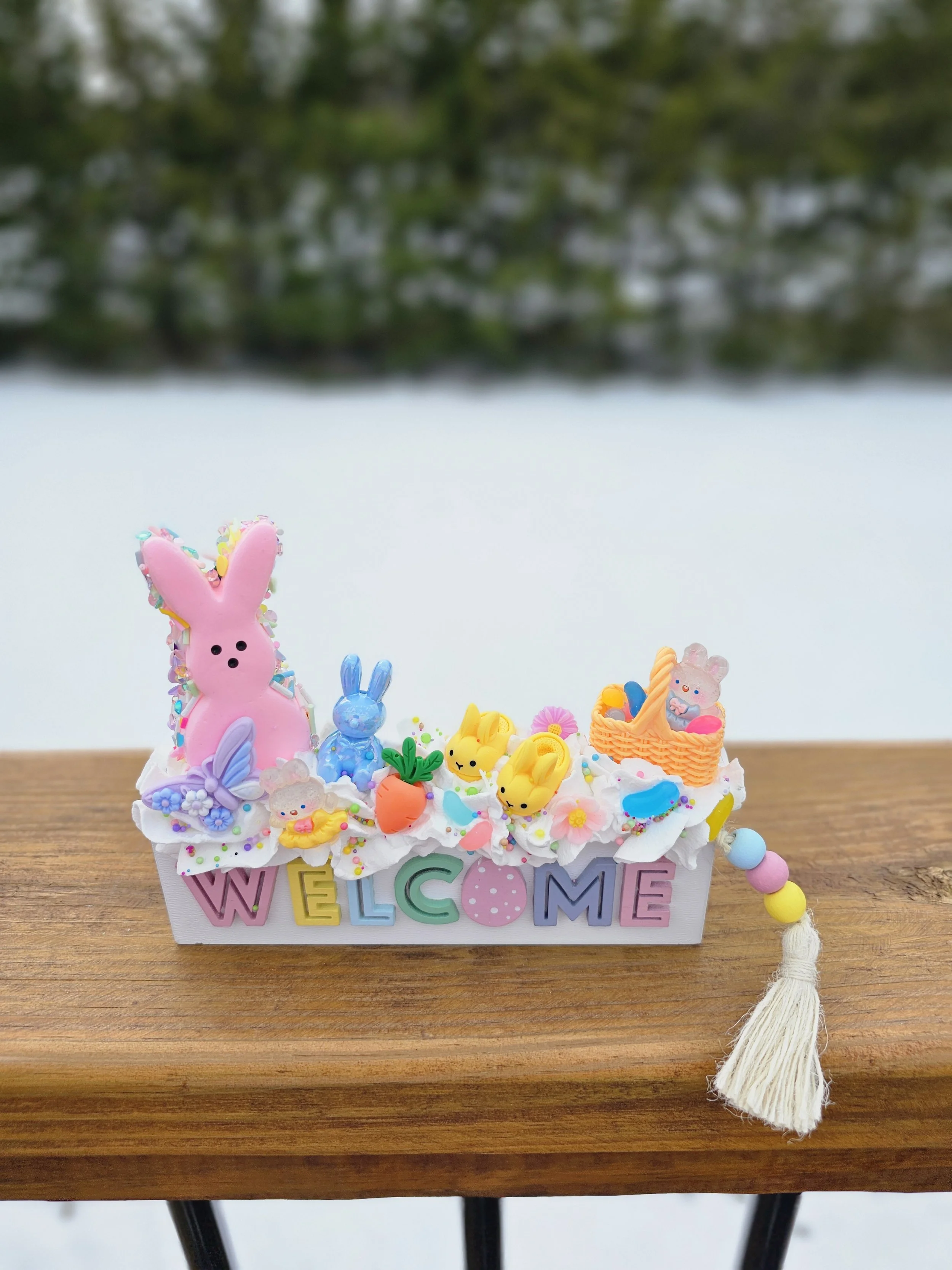 🩷🐰Wooden WELCOME Sign🐰🩷