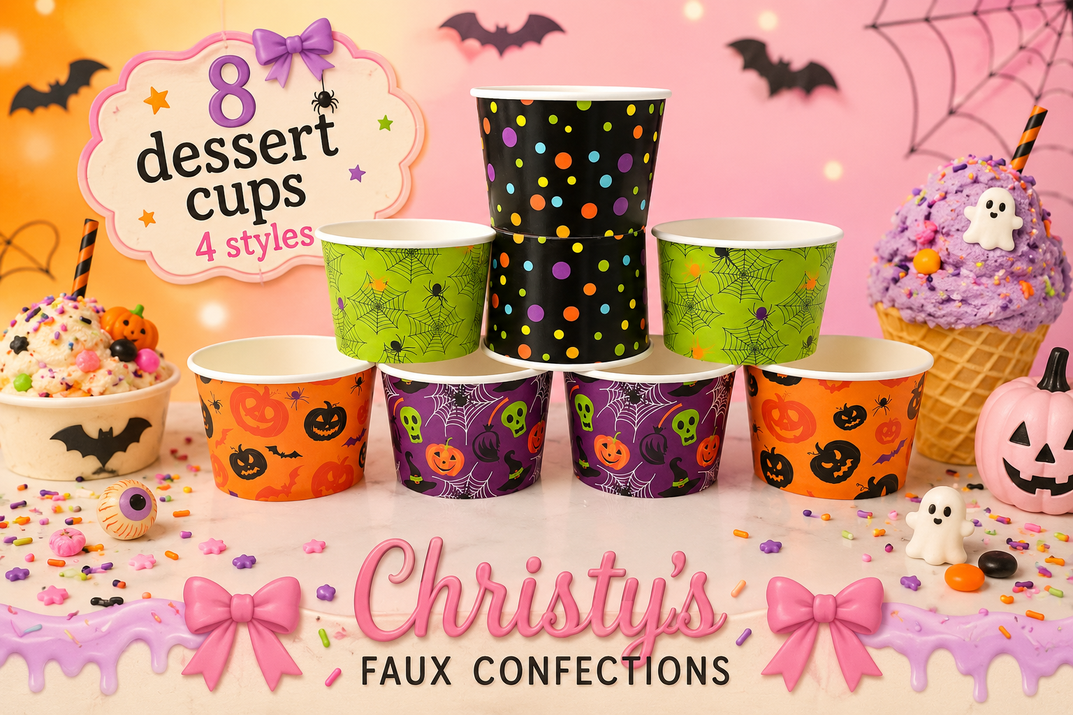🎃8 Halloween Dessert Cups🎃