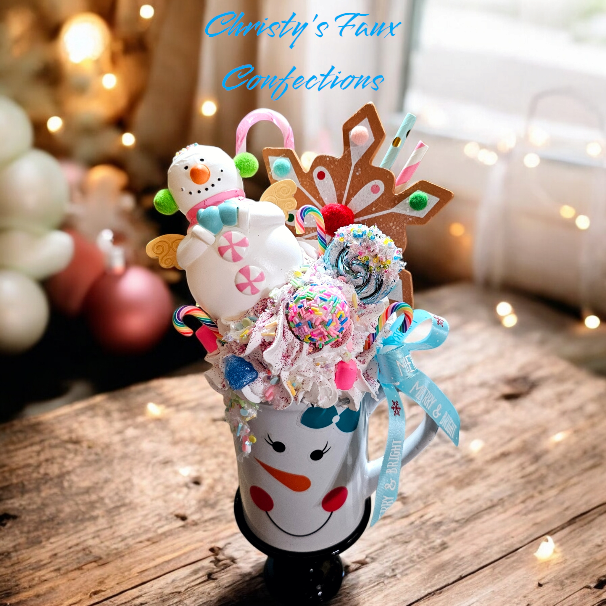 ☃️🩵PASTEL SNOWMAN MUG🩵☃️