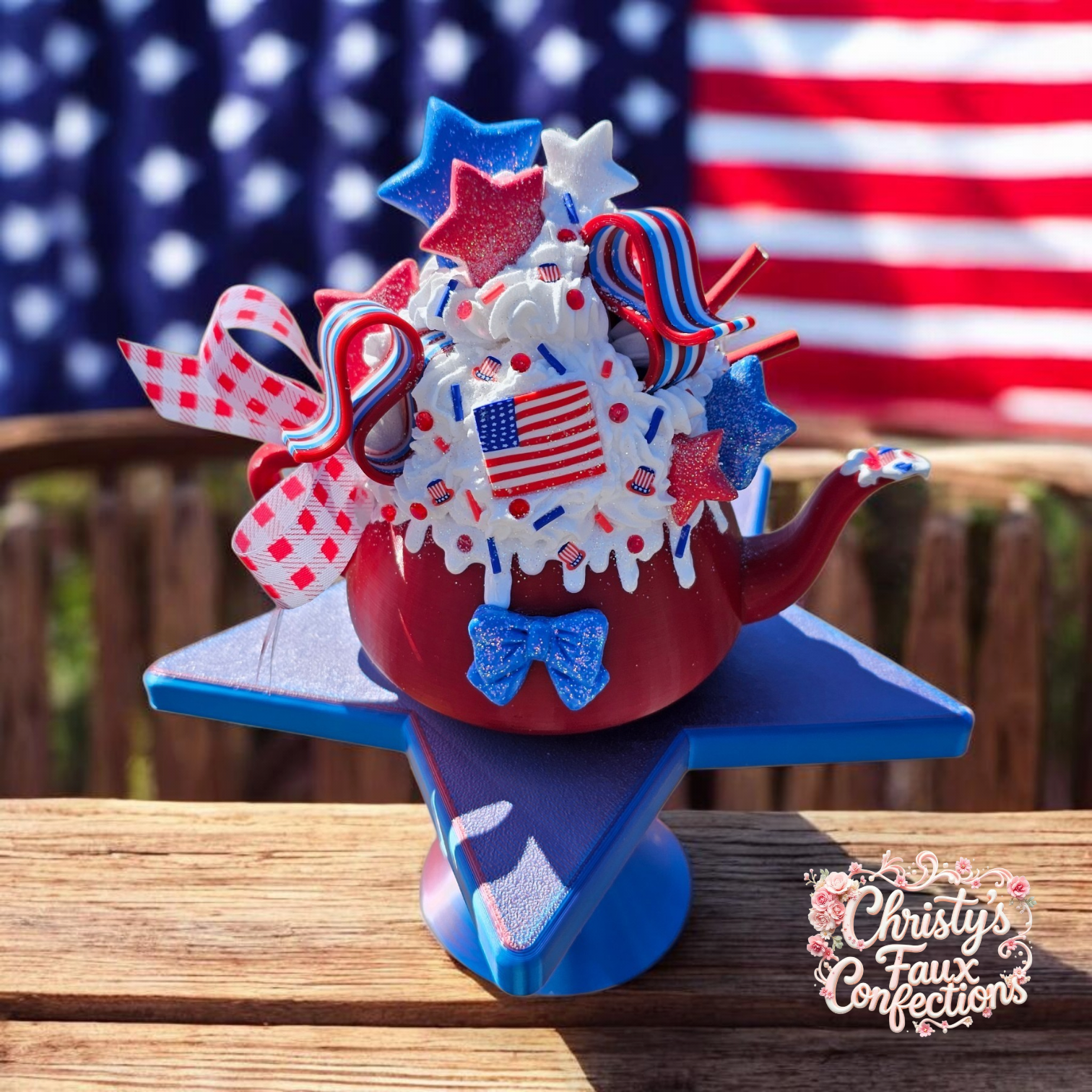 ❤️💙🇺🇲 Patriotic Mini Teapot🇺🇲💙❤️