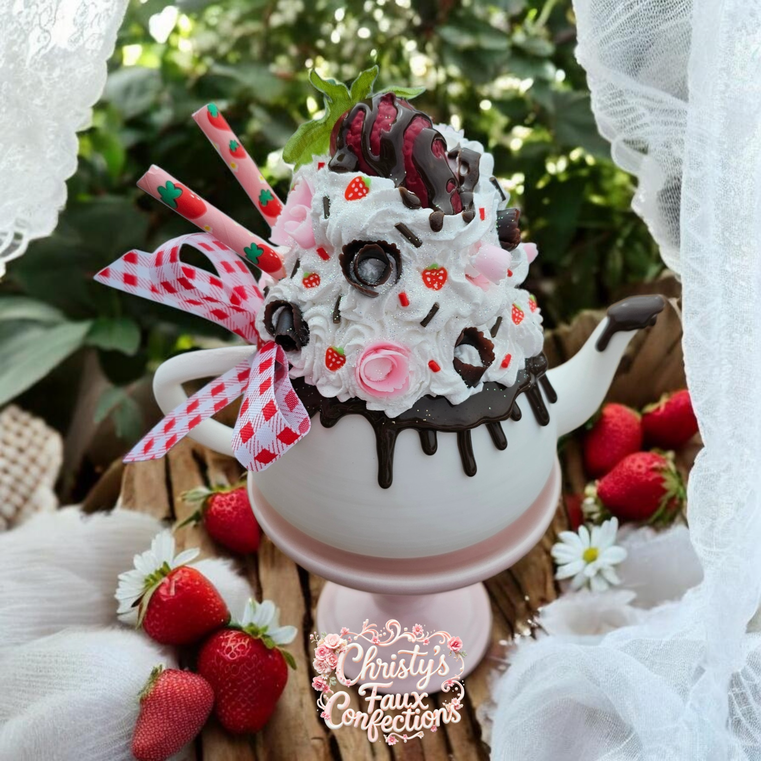 🤎🍓Chocolate Strawberry Teapot 🍓🤎